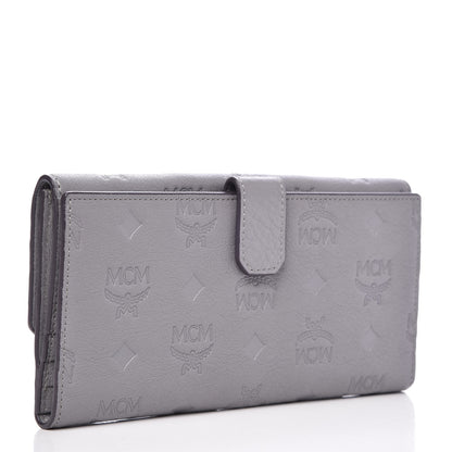 MCM Calfskin Signature Monogram Klara Flap Wallet Grey 3 of 12