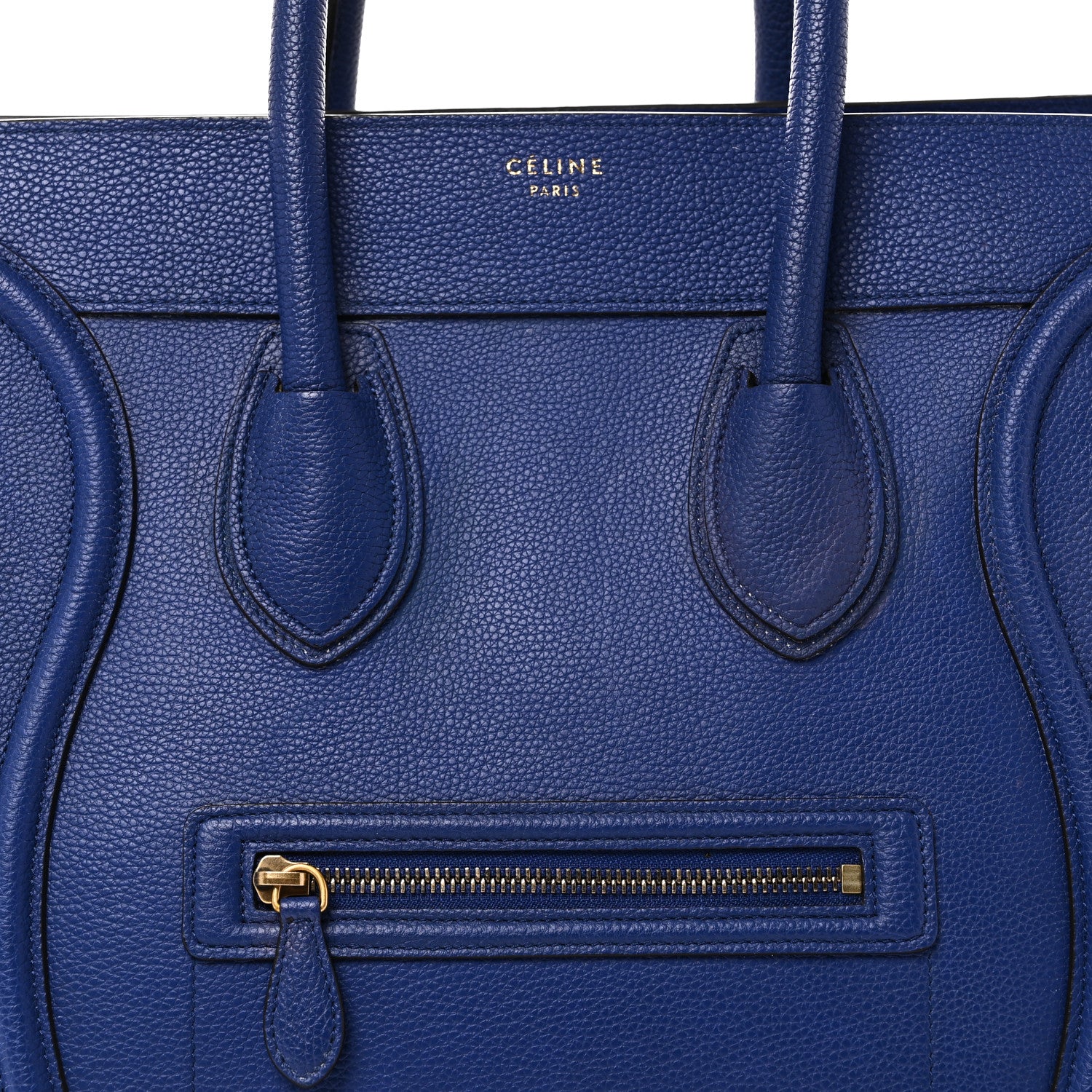 Celine Drummed Calfskin Mini Luggage Indigo 8 of 13