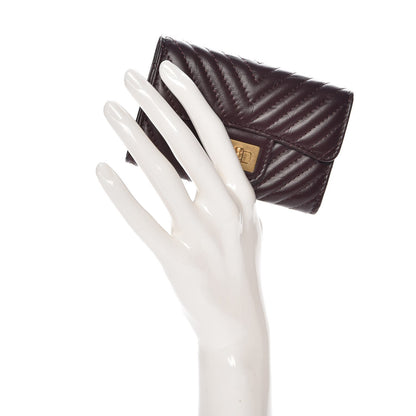 Chanel Aged Calfskin Chevron Quilted Small Reissue Flap Wallet Burgundy 2 of 9
