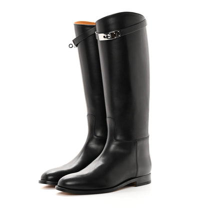 Hermes Box Kelly Jumping Boots 39 Black 3 of 9