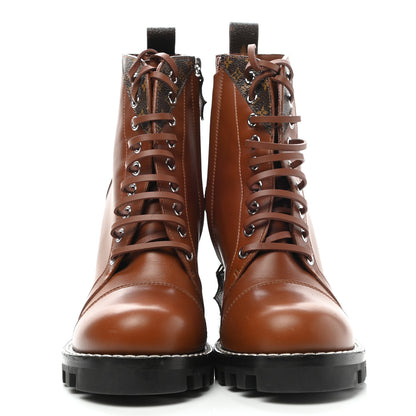 Louis Vuitton Calfskin Monogram Star Trail Ankle Boots 39 Cognac 2 of 8