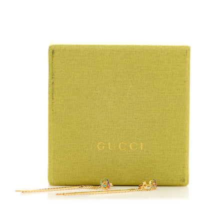 Gucci 18K Yellow Gold Sapphire Topaz Tsavorite Running G Drop Earrings 9 of 9