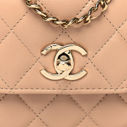 Chanel Lambskin Quilted Mini Trendy CC Clutch With Chain Beige 8 of 10
