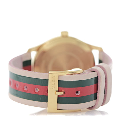 Gucci Stainless Steel Calfskin 38mm G-Timeless Stripe Web Quartz Watch Pink 4 of 6