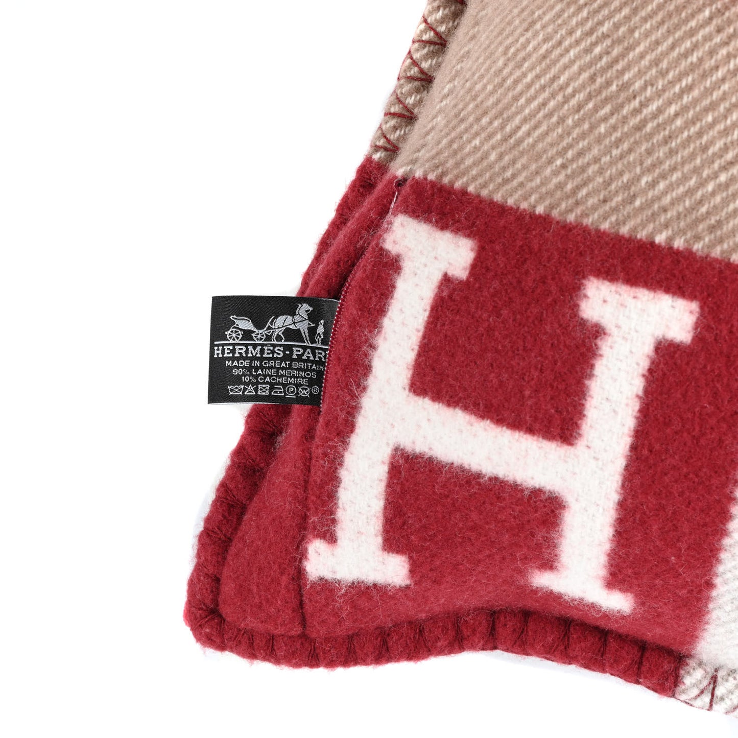 Wool Cashmere Avalon III Pillow PM Ecru Rouge