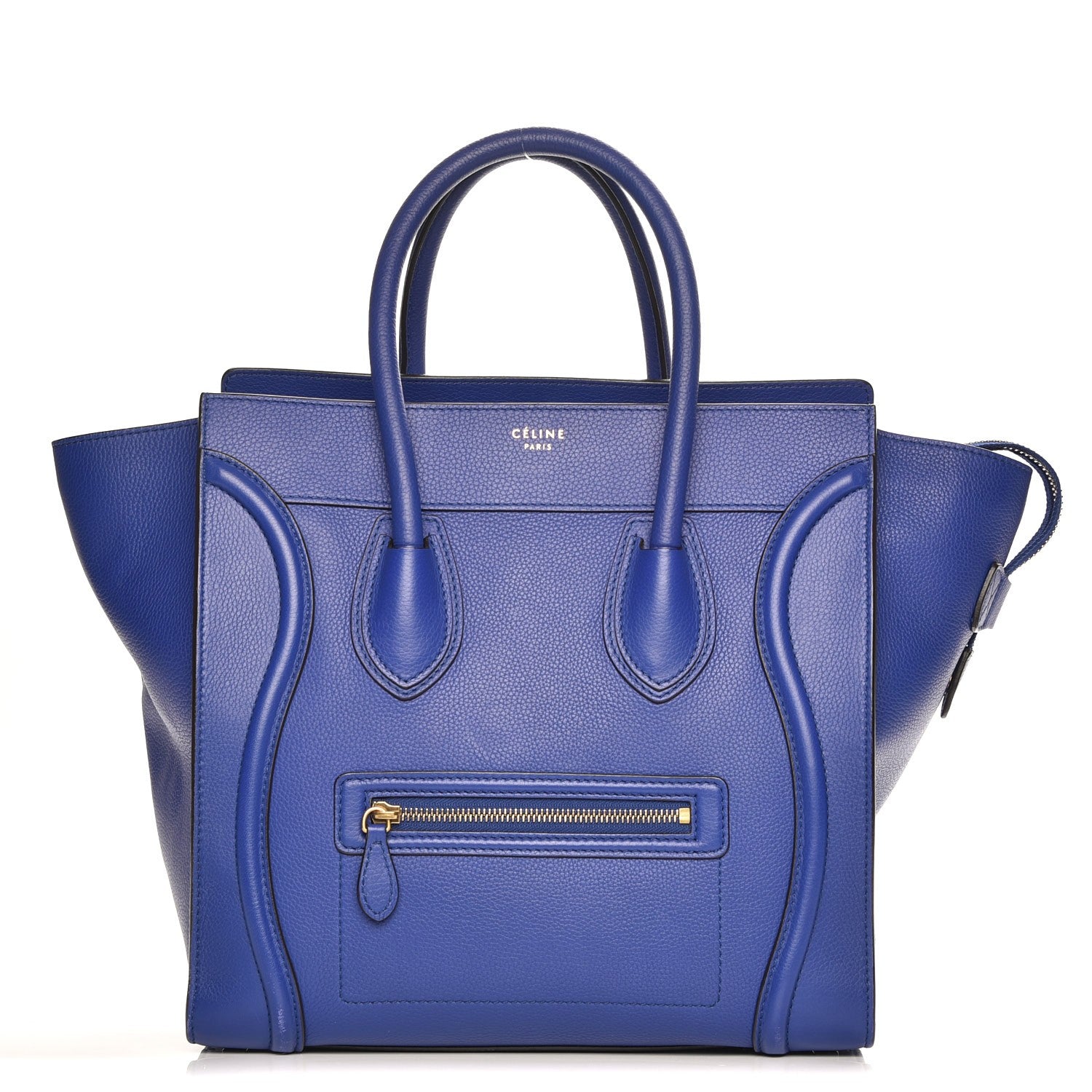 Celine Drummed Calfskin Mini Luggage Indigo 1 of 7