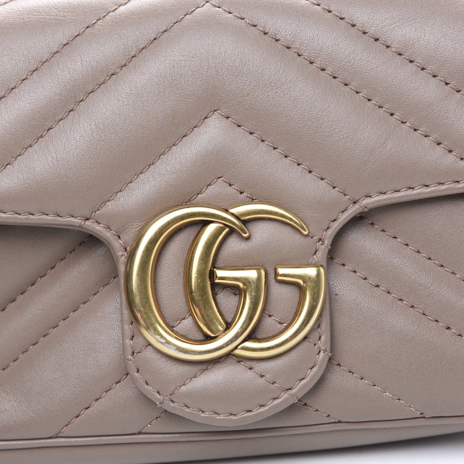 Gucci Calfskin Matelasse Super Mini GG Marmont Shoulder Bag Porcelain Rose 11 of 14