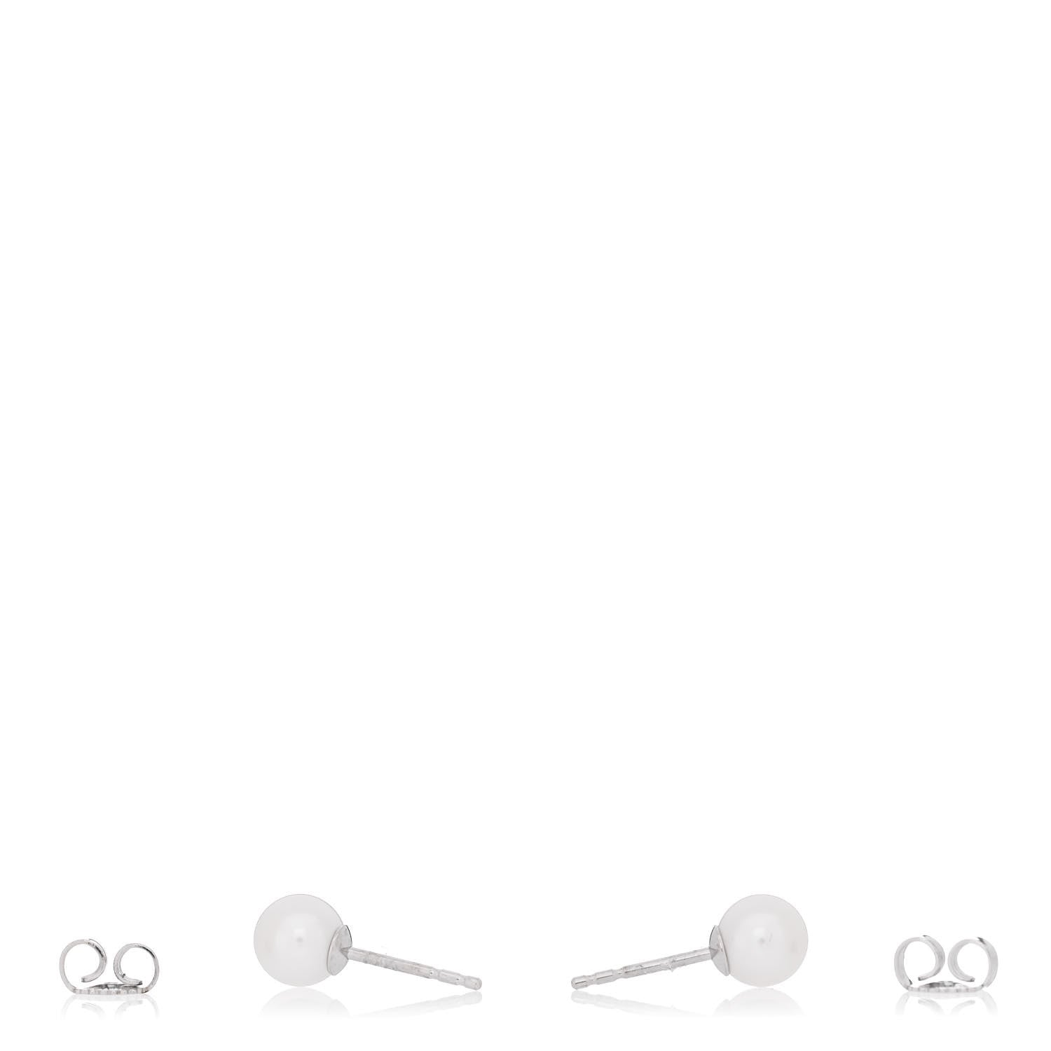Mikimoto 18K White Gold 6-6.5mm Akoya Pearl Stud Earrings 3 of 4