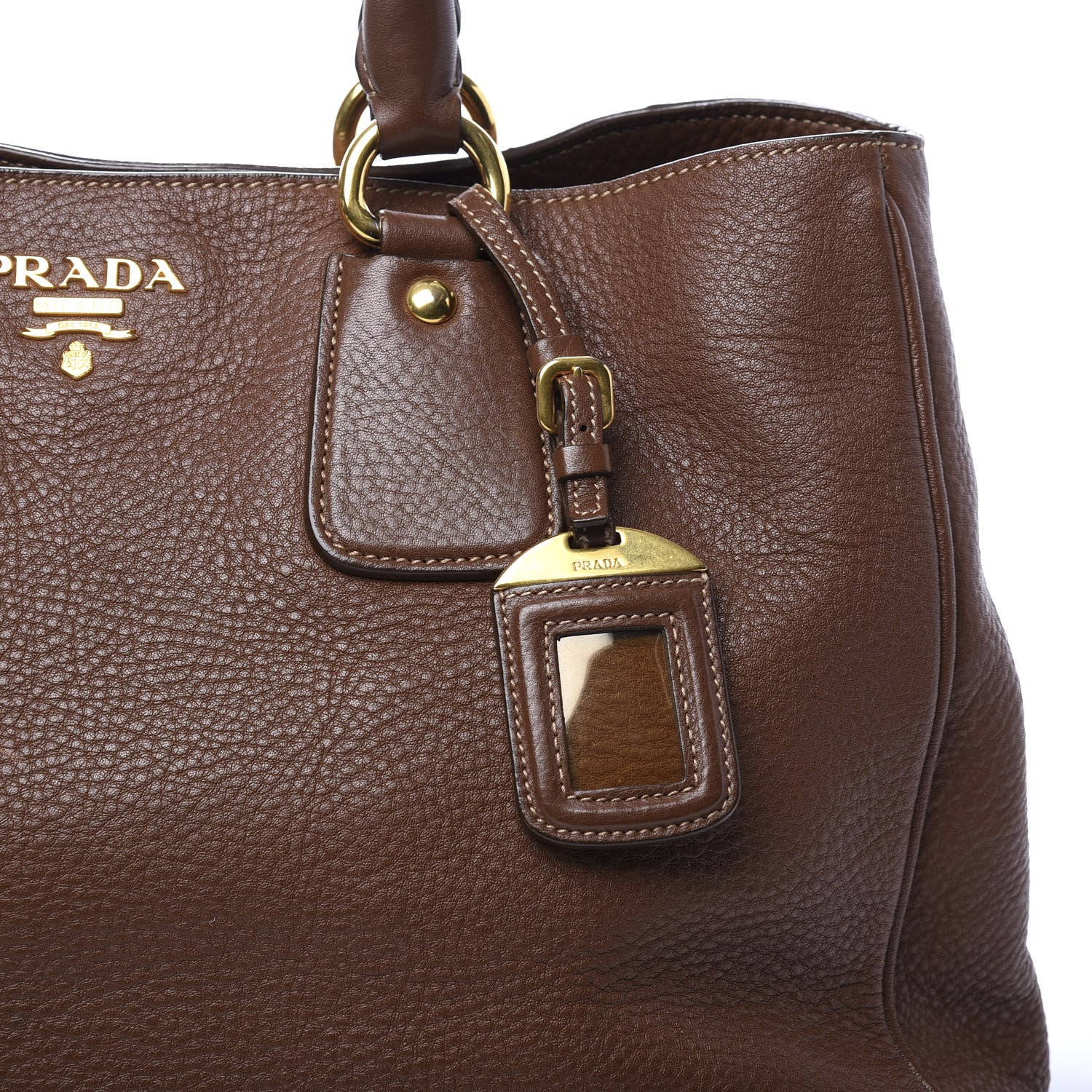 Prada Vitello Daino Tote Palissandro 10 of 13