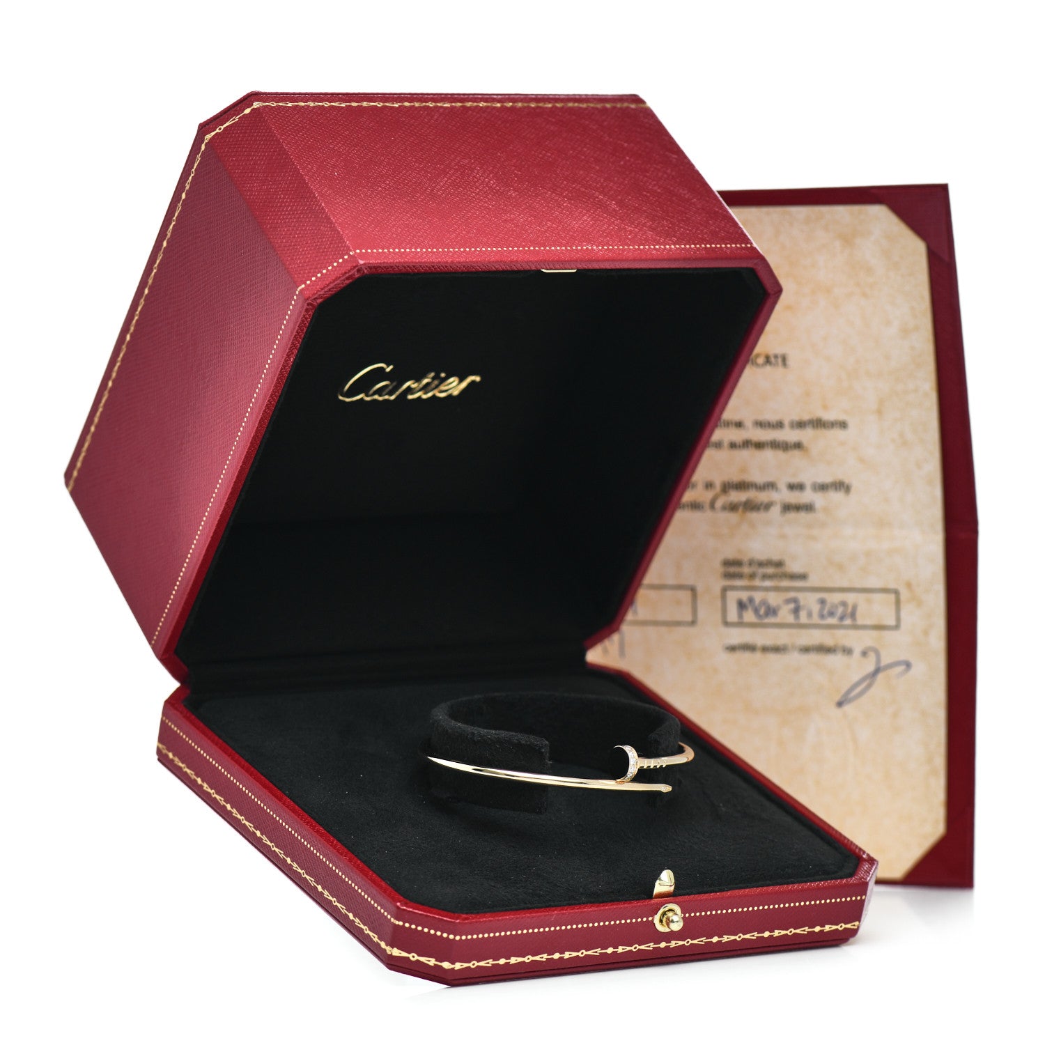 Cartier 18K Yellow Gold Diamond Small Juste Un Clou Bracelet 17 5 of 5