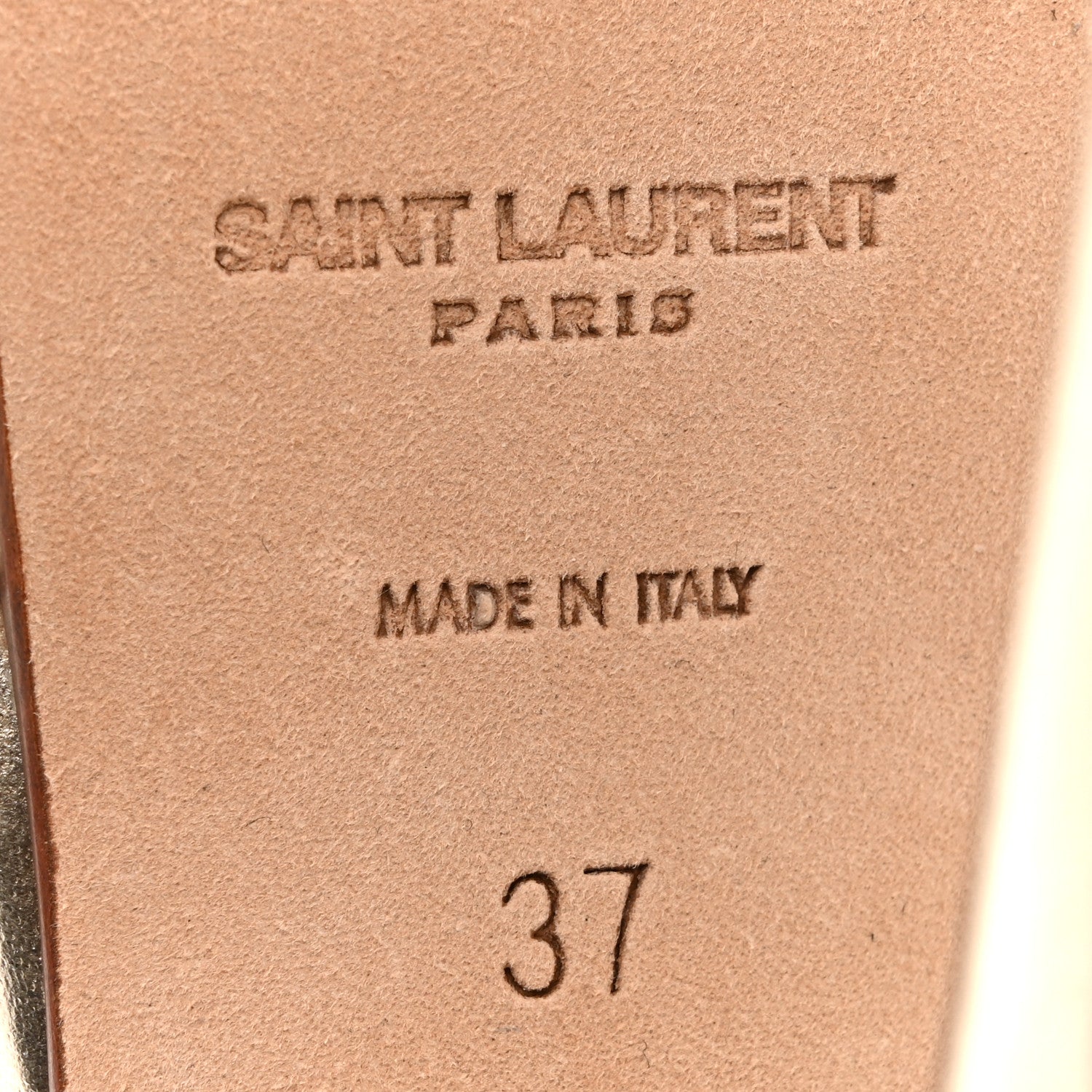 Saint Laurent Metallic Calfskin Tribute 105 Platform  Sandals 37 Platino 8 of 10