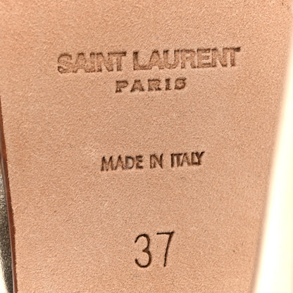 Saint Laurent Metallic Calfskin Tribute 105 Platform  Sandals 37 Platino 8 of 10