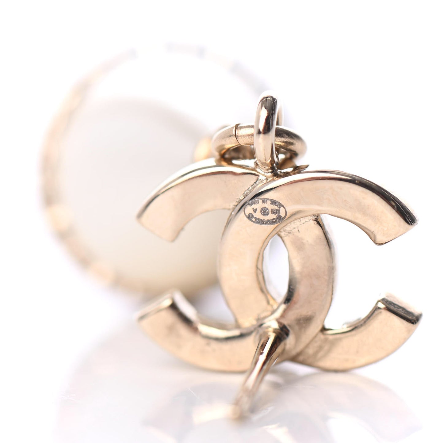 Crystal Pearl CC Fantasy Drop Earrings Gold Black