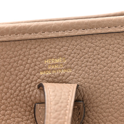Hermes Taurillon Clemence Amazone Evelyne TPM Beige De Weimar Gris Etain 5 of 10