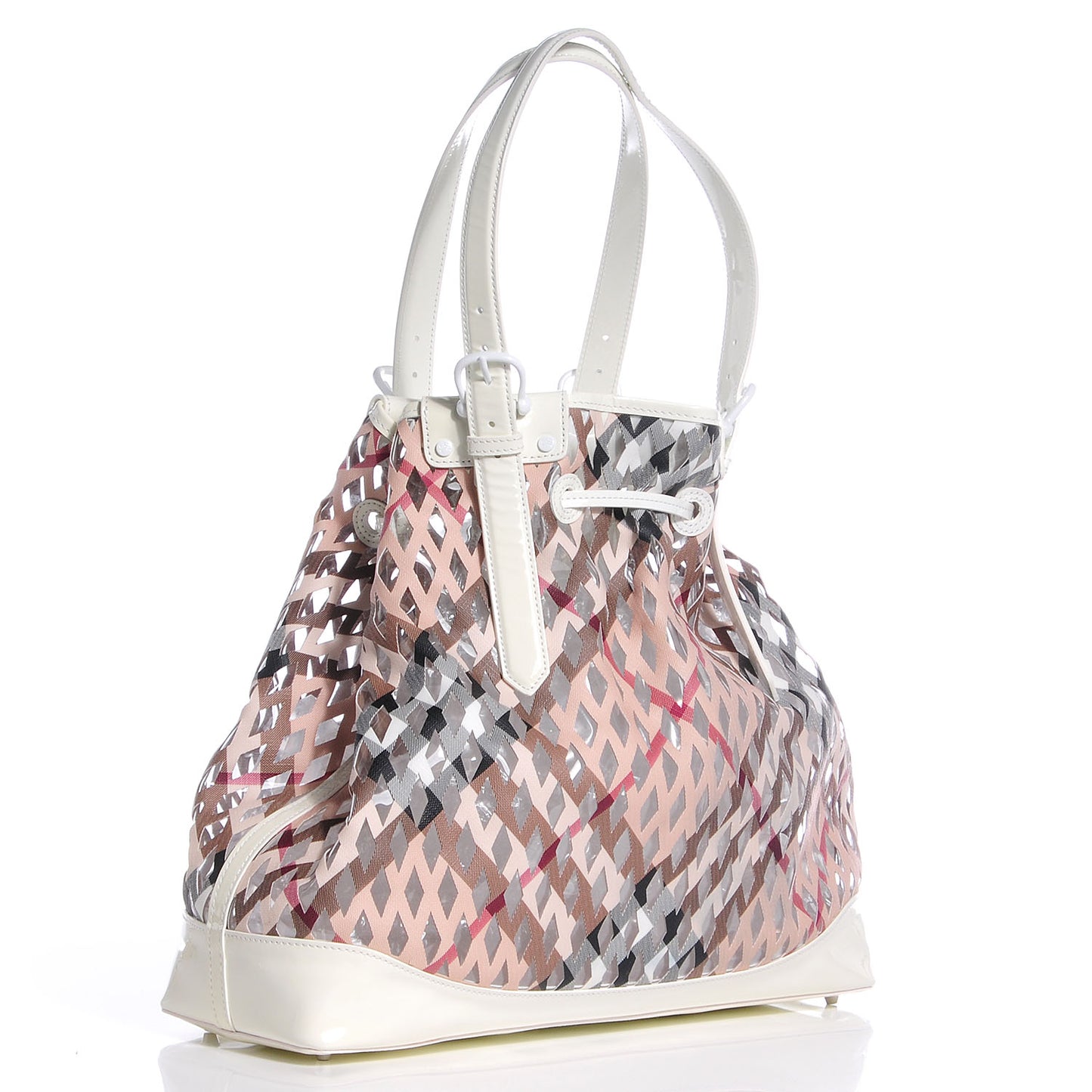 Supernova Check Net Drawstring Bag White