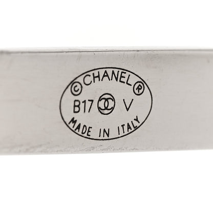 Chanel Metal Baguette Crystal CC Cuff Silver 4 of 7