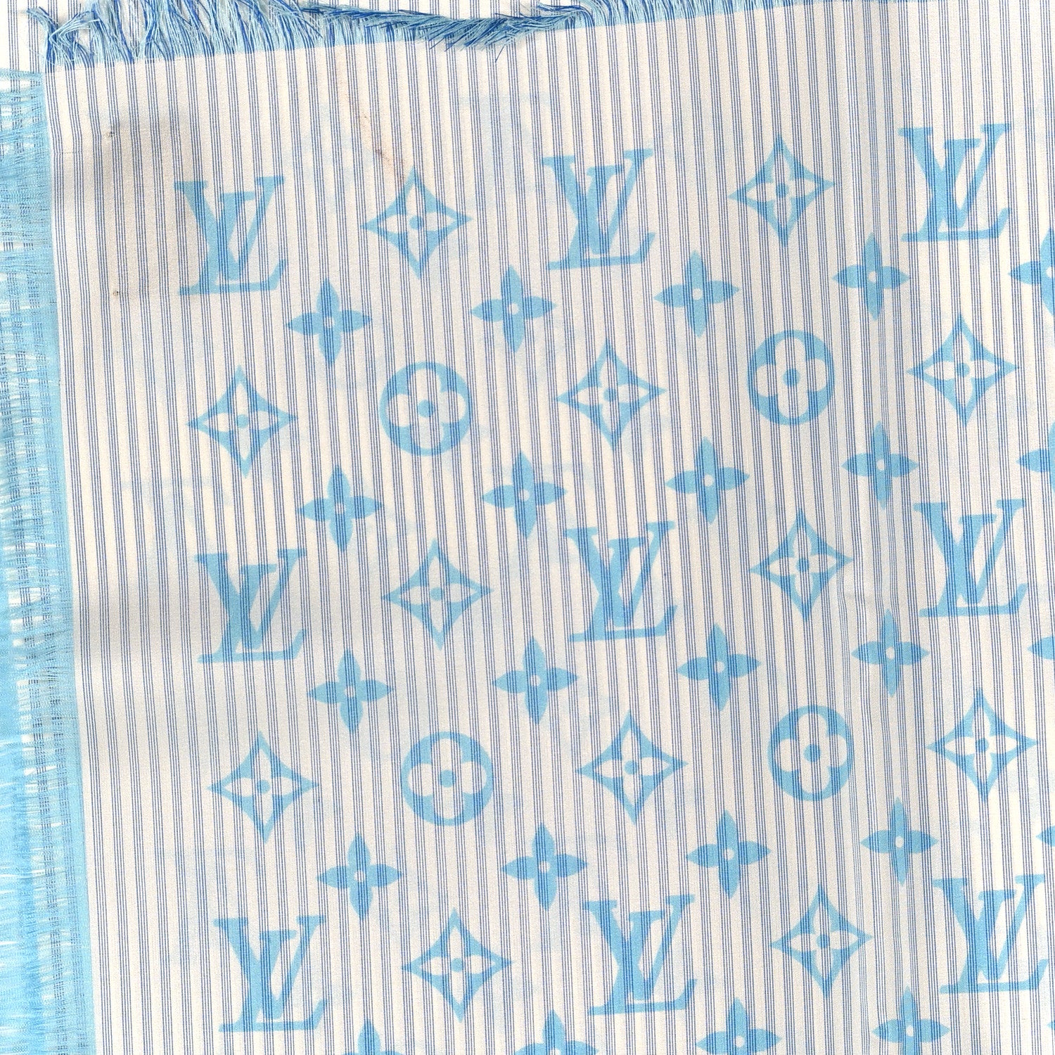 Louis Vuitton Silk Sur Mesure Shawl Blue 3 of 3