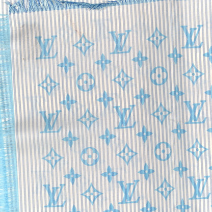 Louis Vuitton Silk Sur Mesure Shawl Blue 3 of 3