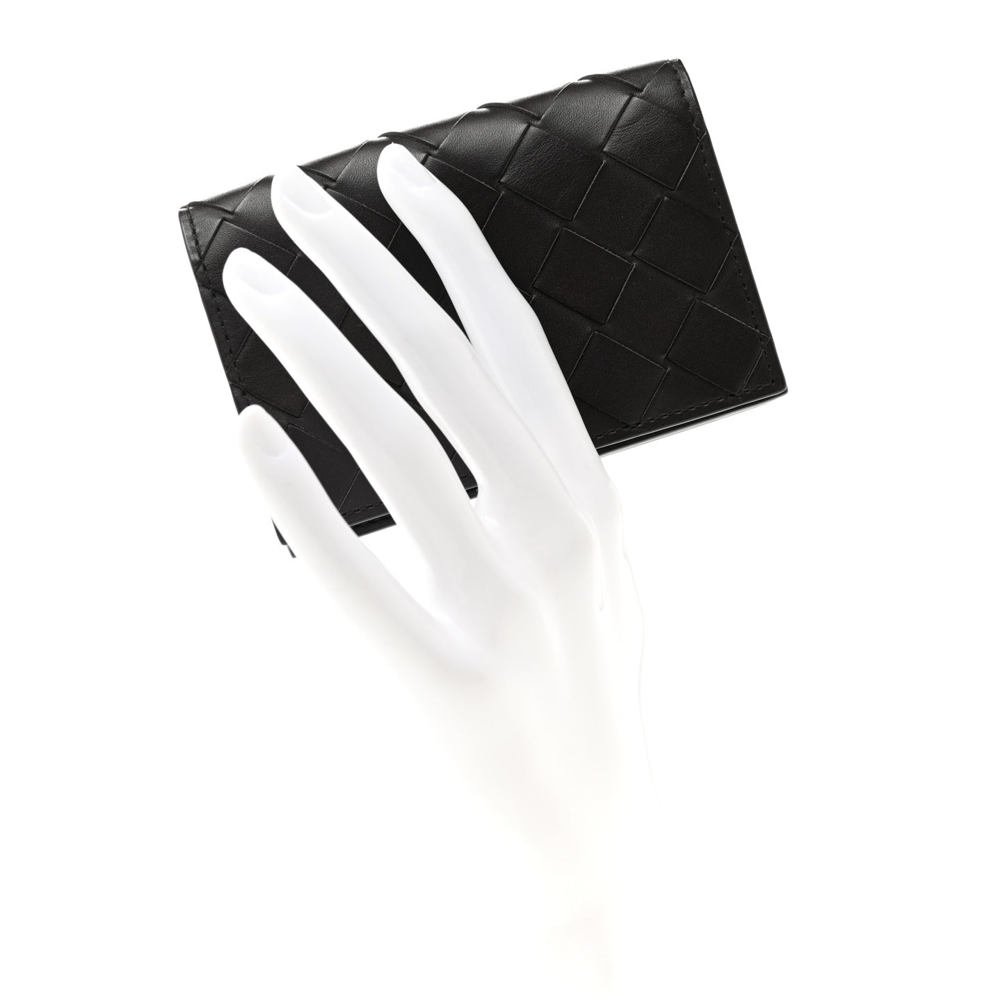 Nappa Intrecciato Business Card Case Ebano