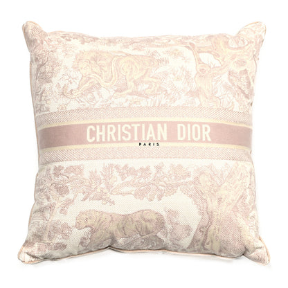 Christian Dior Cotton Toile de Jouy Square Pillow Rose Des Vents 2 of 4