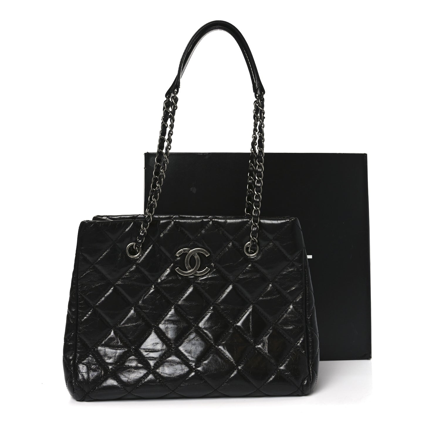 Calfskin Quilted Small Coco Soft Tote Black