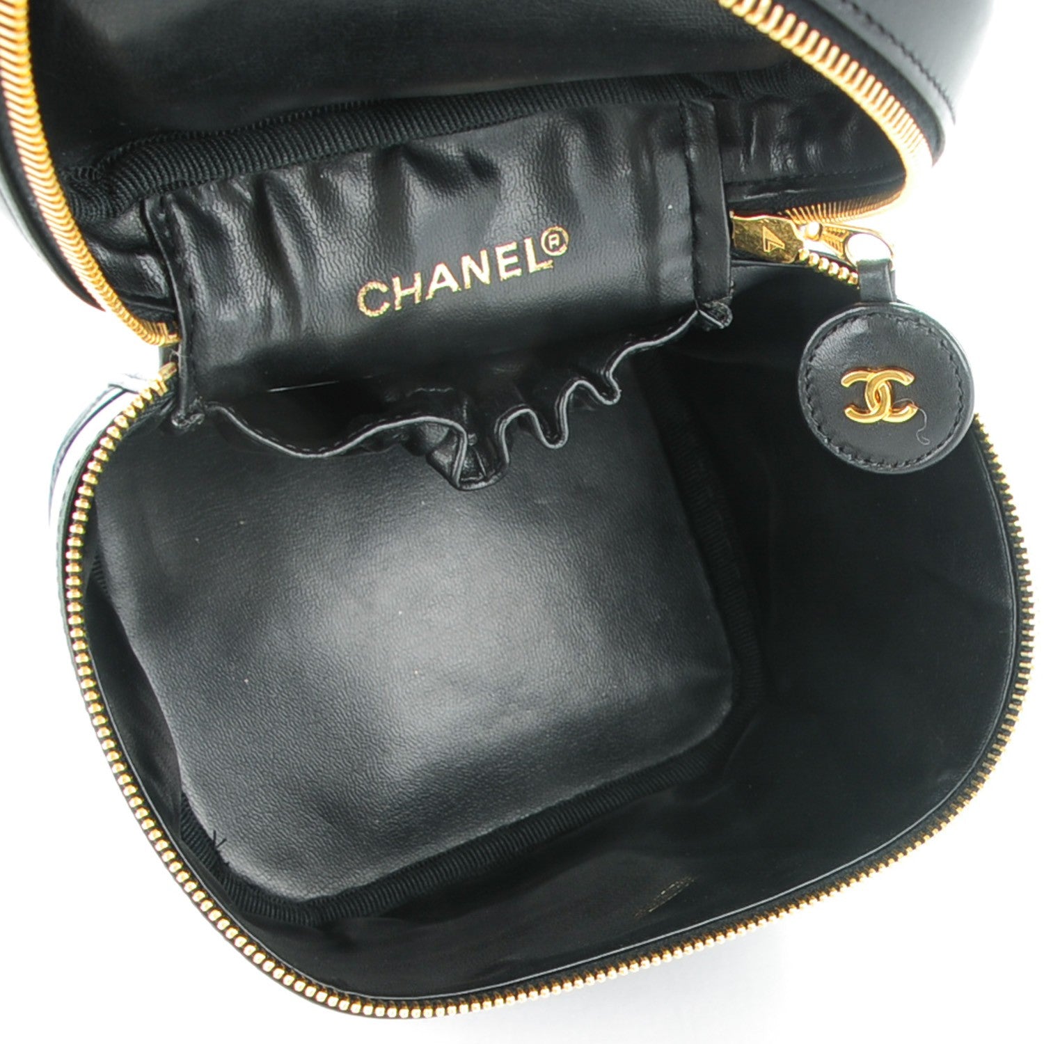 Chanel Lambskin Vanity Cosmetic Case Black 5 of 8
