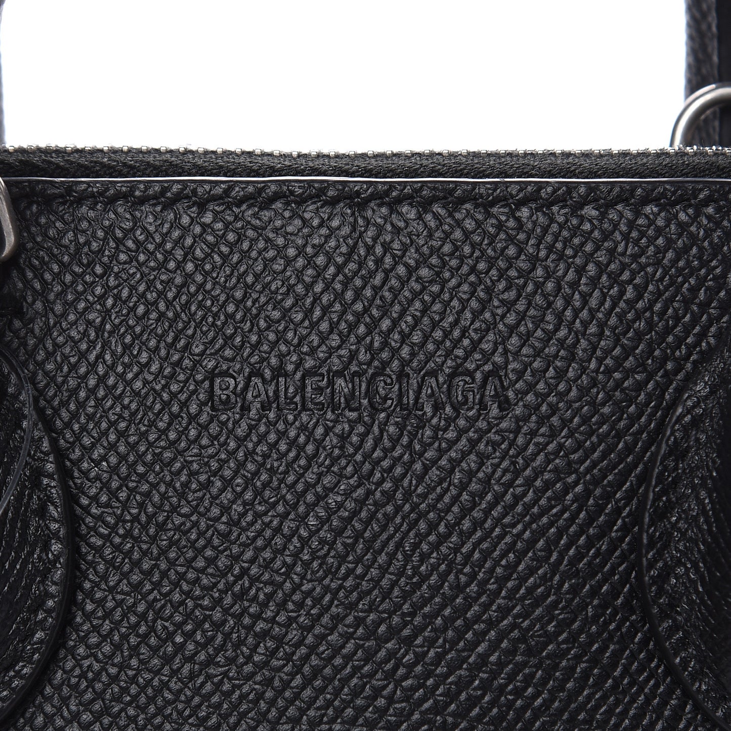 Signature Grained Calfskin XXS Ville Top Handle Bag Black