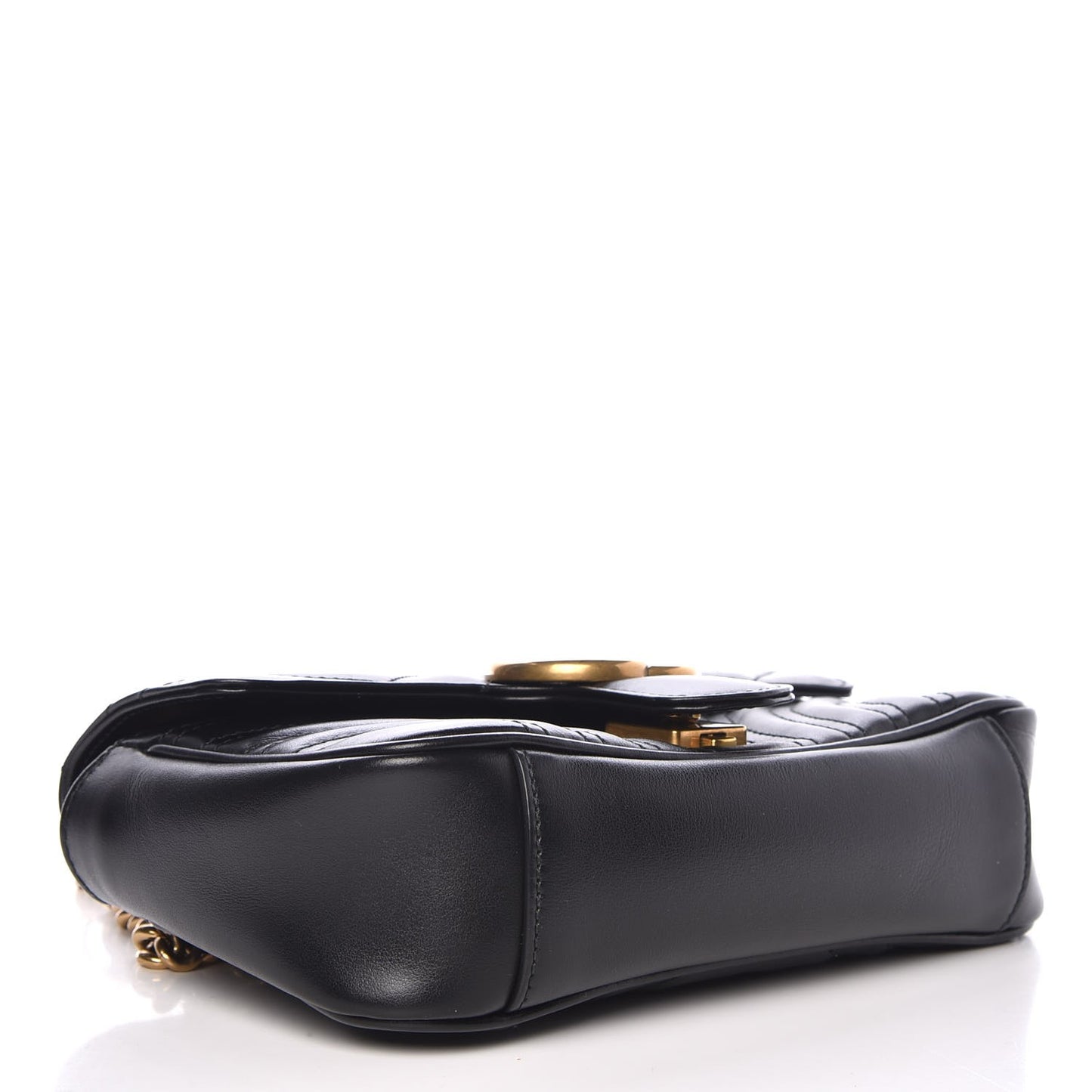 Calfskin Matelasse Mini GG Marmont Shoulder Bag Black