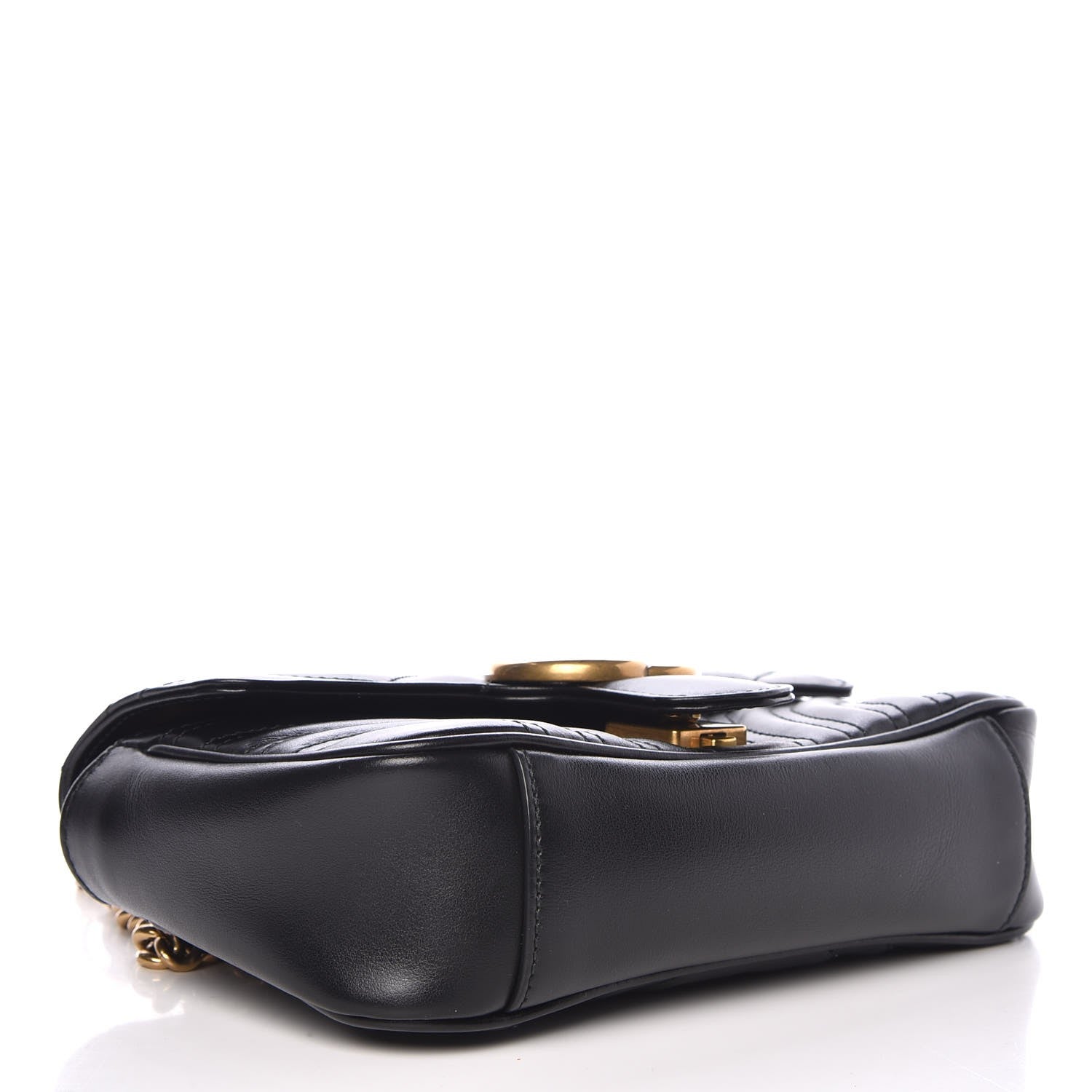 Gucci Calfskin Matelasse Mini GG Marmont Shoulder Bag Black 4 of 7