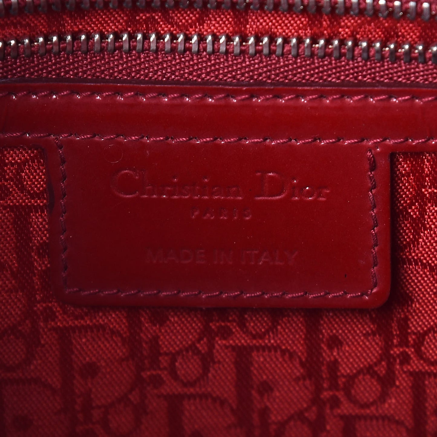 Patent Cannage Large Lady Dior Red