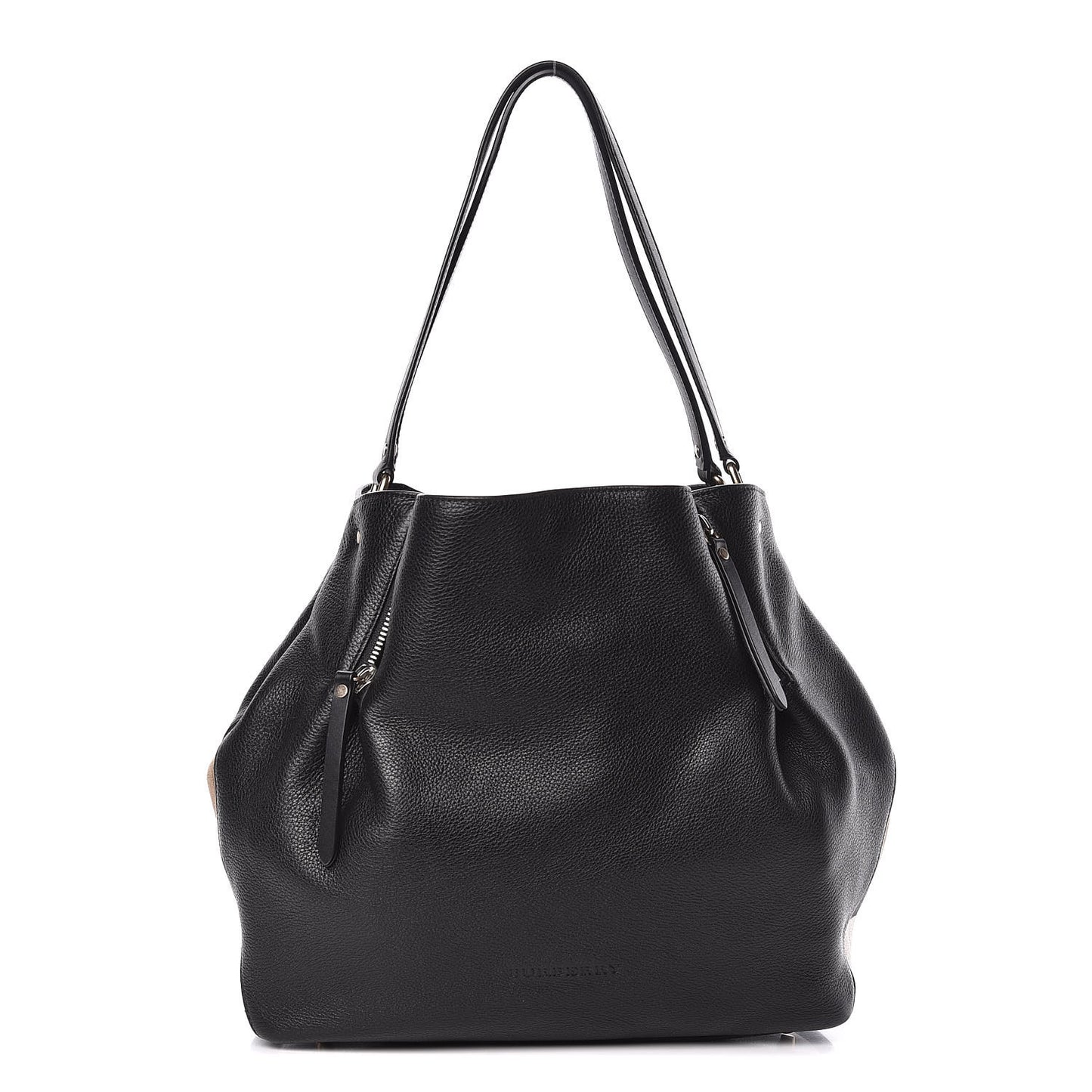 Grainy Calfskin House Check Medium Maidstone Black