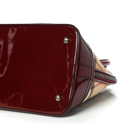 Burberry Patent House Check Shoulder Bag Red 6 of 7