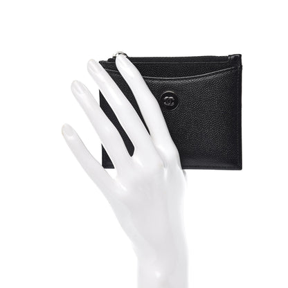 Chanel Caviar CC Zip Card Holder Black 2 of 7