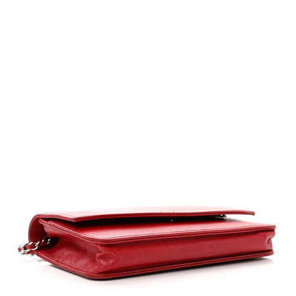Chanel Caviar Sevruga Wallet on Chain WOC Red 3 of 14