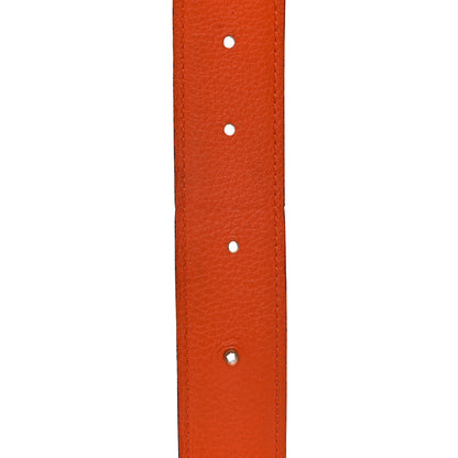 Hermes Box Togo 32mm Belt Strap 90 Black Orange 4 of 8