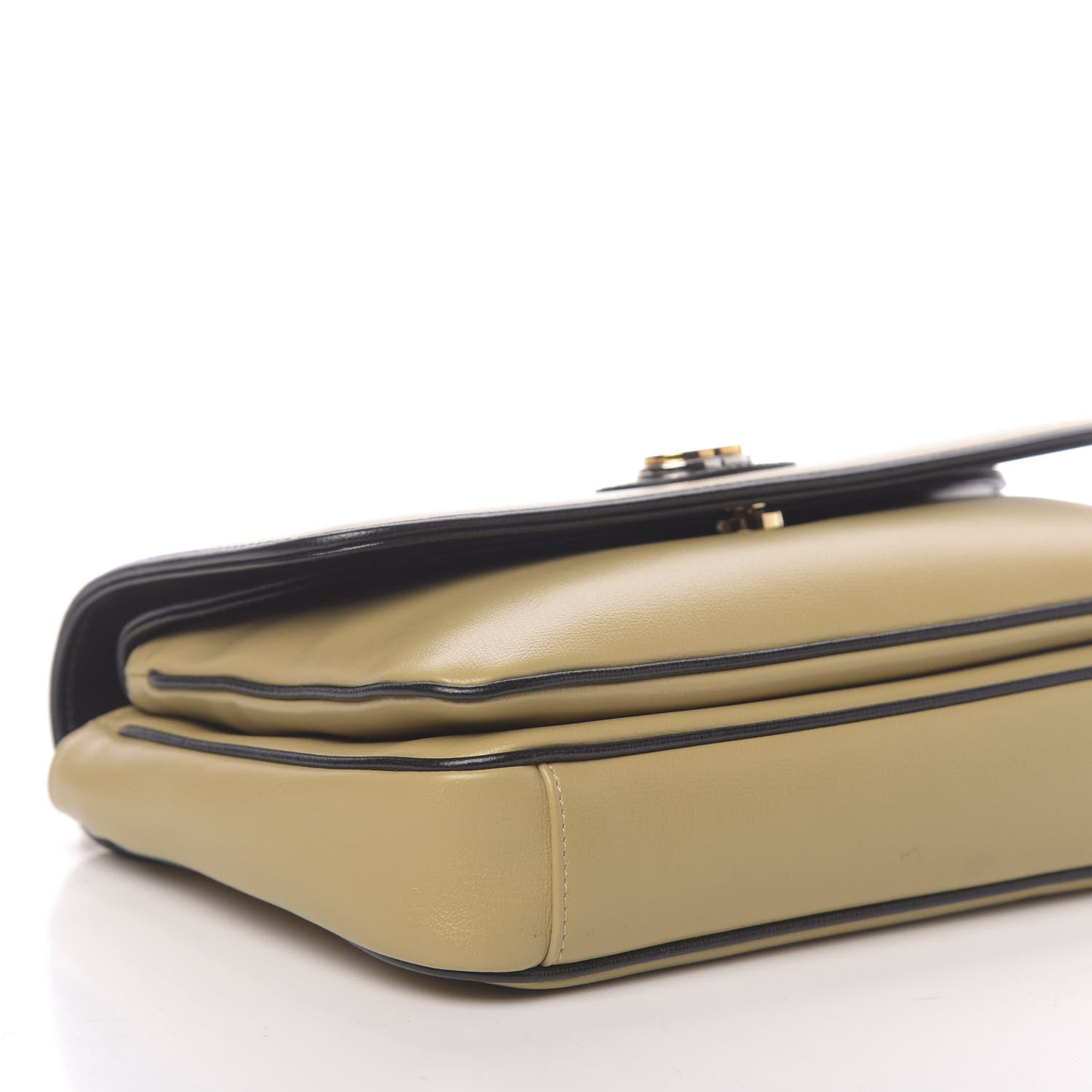 Azalea Calfskin Bi-Color Small Marina Chain Shoulder Bag Beige Black