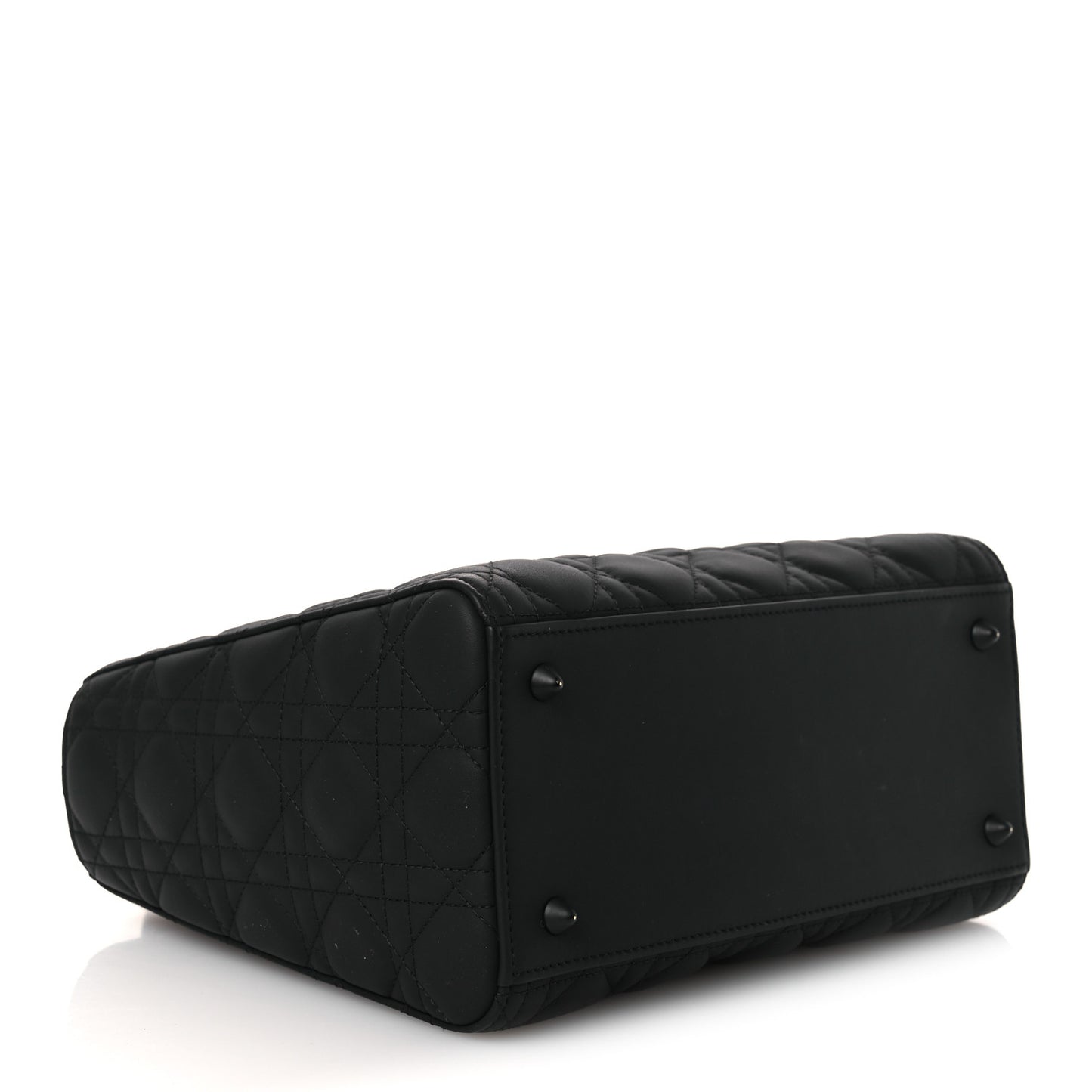 Ultra Matte Calfskin Cannage Medium Lady Dior Black