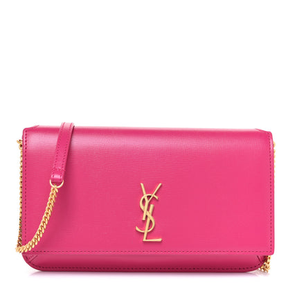 Saint Laurent Smooth Calfskin Monogram Phone Holder Crossbody Fuchsia Couture 1 of 7