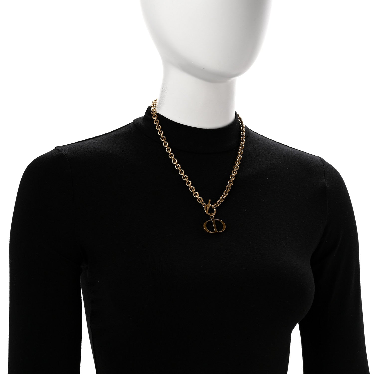 Christian Dior Metal 30 Montaigne Necklace Aged Gold 2 of 4