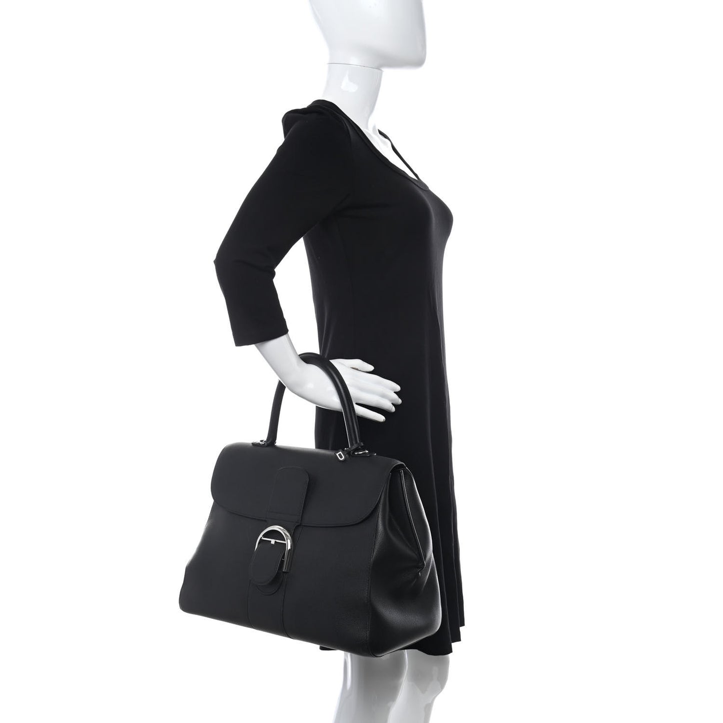 Grained Calfskin GM Brillant Satchel Black