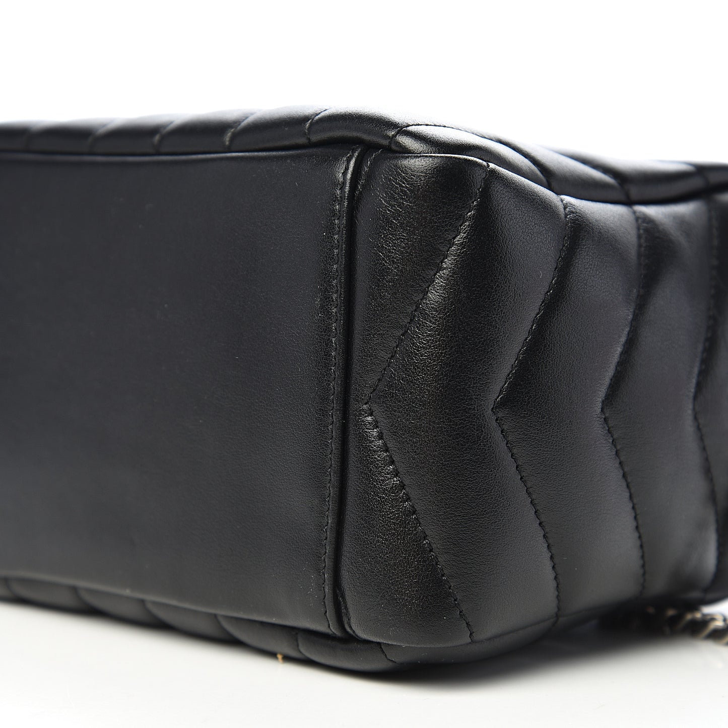 Calfskin Y Quilted Monogram Small Loulou Bowling Bag Black