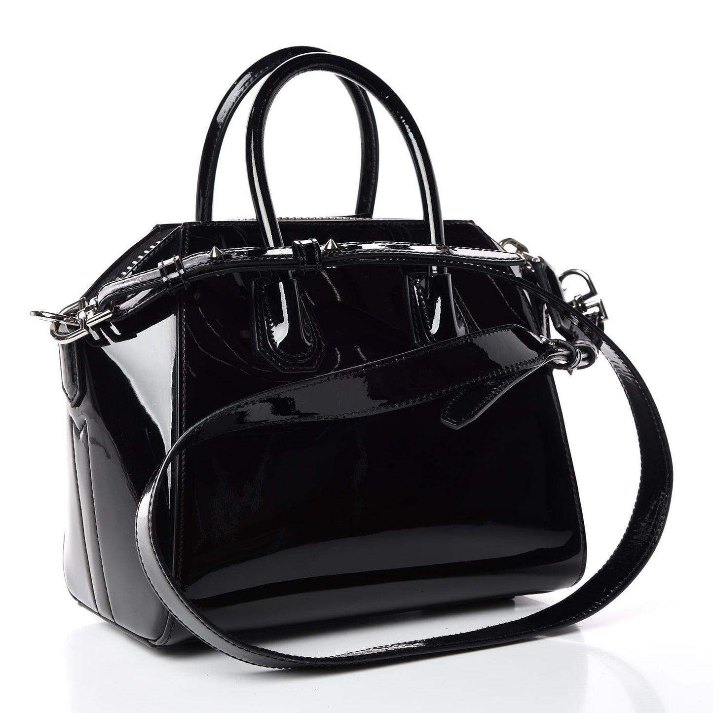 Patent Calfskin Mini Antigona Black