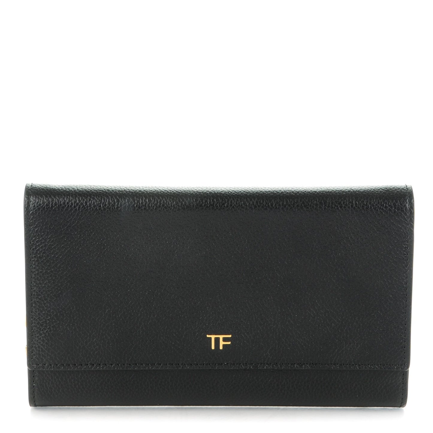 Pebbled Calfskin Wallet On Chain Black