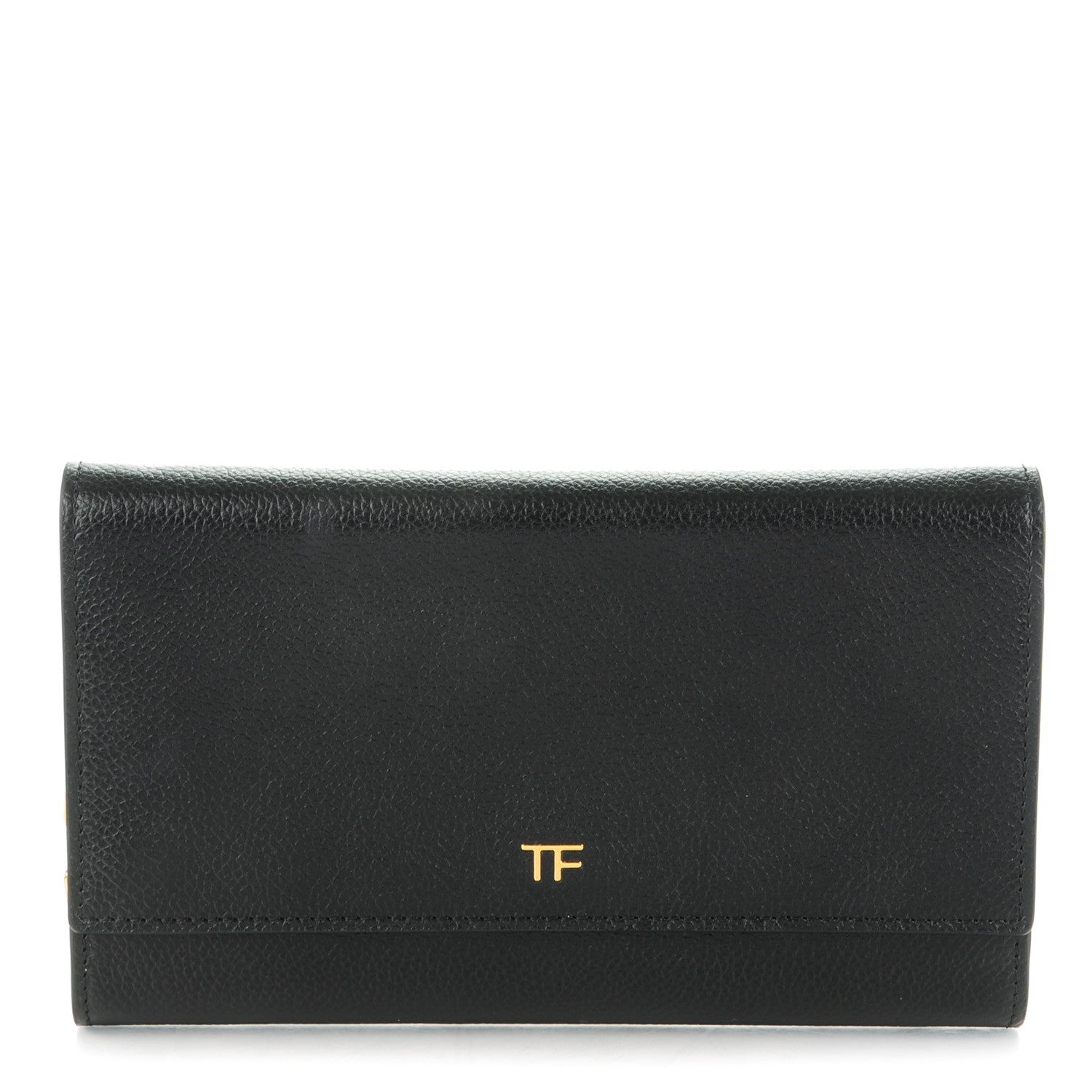 Tom Ford Pebbled Calfskin Wallet On Chain Black 1 of 8