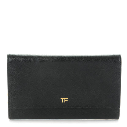 Tom Ford Pebbled Calfskin Wallet On Chain Black 1 of 8