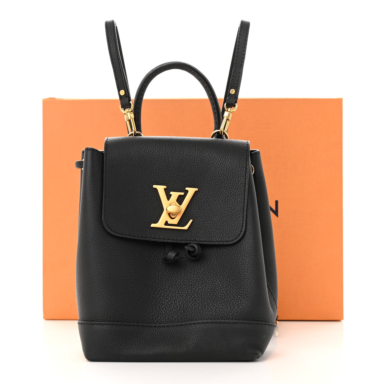 Louis Vuitton Calfskin Lockme Mini Backpack Black 13 of 13