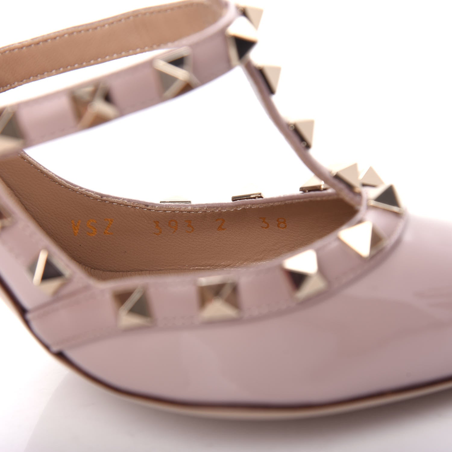 Valentino Garavani Patent Nappa Rockstud Ankle Strap 100mm Pumps 38 Poudre 10 of 11