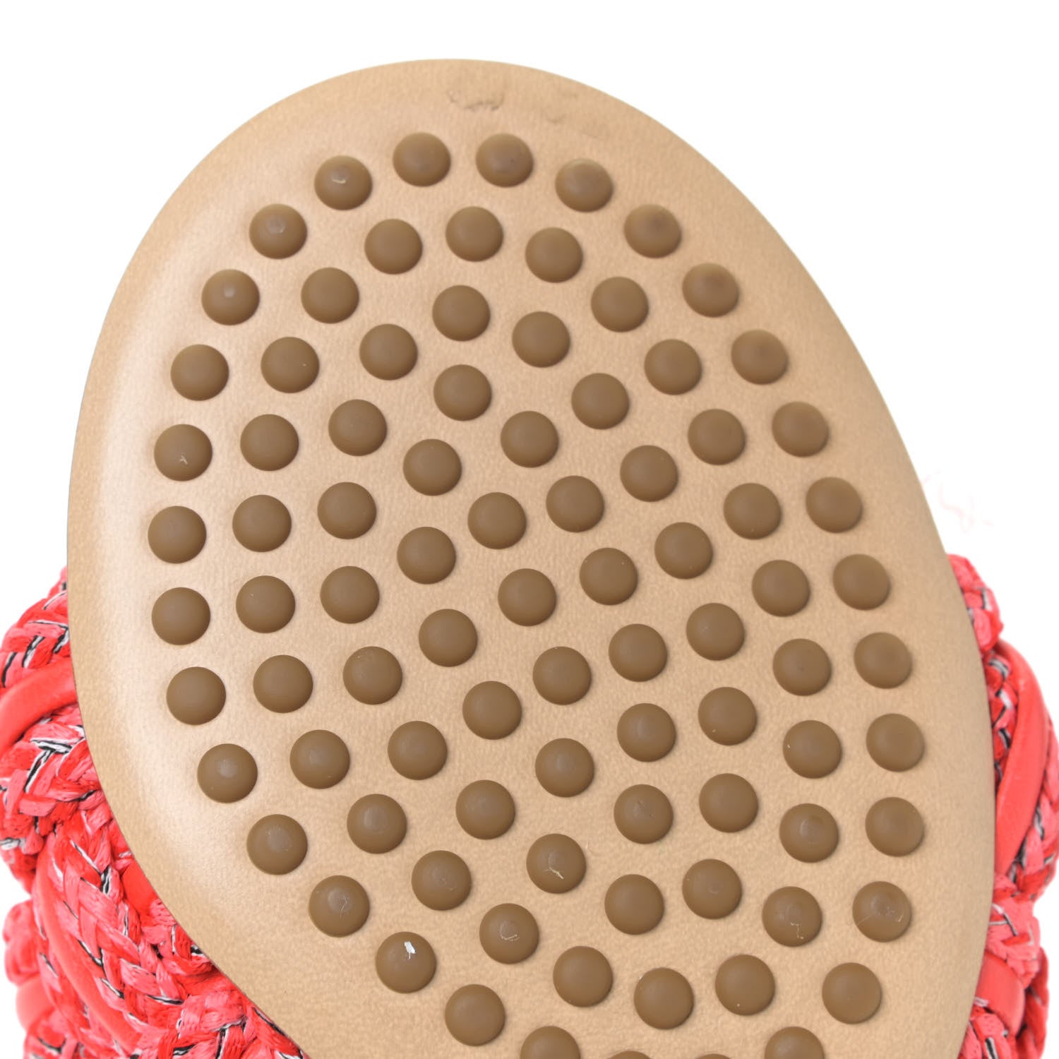 Bottega Veneta Lambskin Rope Woven Dot Sandals 38.5 Bubble Gum Tomato 11 of 14