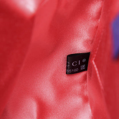 Gucci Velvet Matelasse GG Marmont Dome Backpack Cobalt Blue 9 of 10