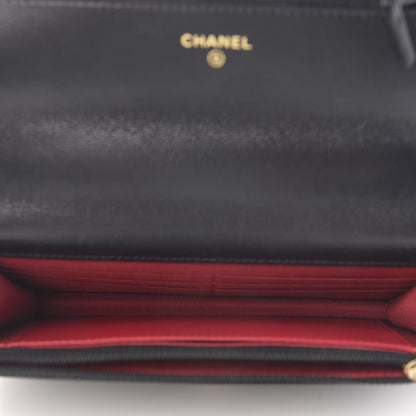 Chanel Shiny Goatskin Quilted Chanel 19 Wallet On Chain WOC Black 5 of 12
